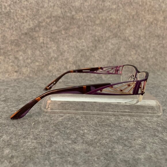 Cogan YC2132 VIO Purple Gold Half Rim Optical/Prescription Eyeglasses Frame - Picture 9 of 14